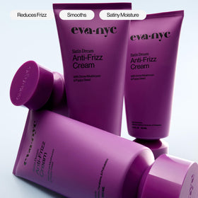 EVA·NYC being smoothed through damp hair to improve manageability