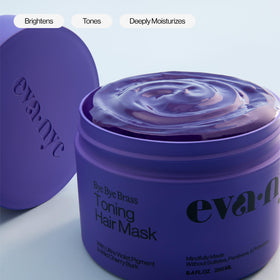 EVA·NYC mask being applied to wet hair showcasing easy coverage and toning benefit