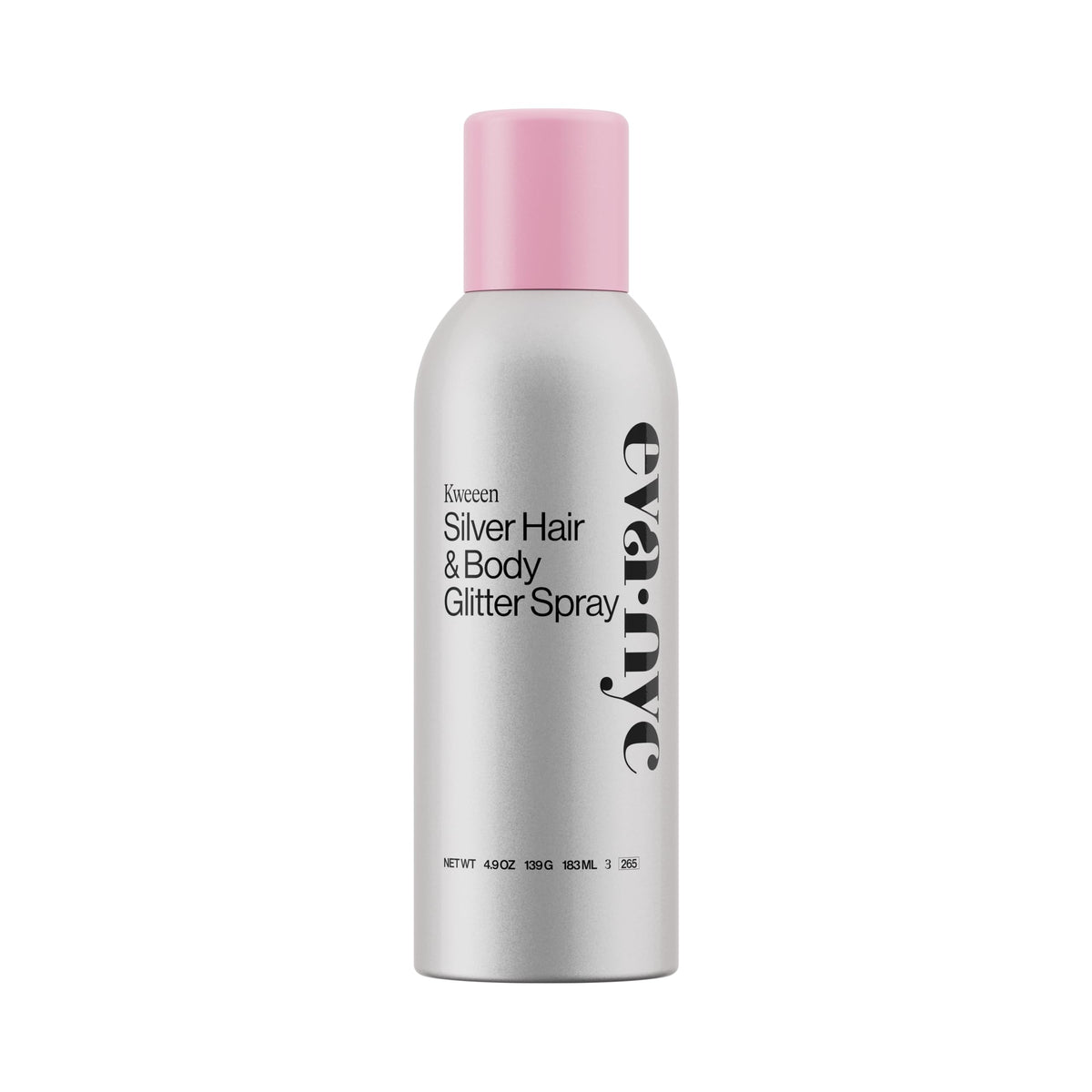 EVA·NYC front packaging showing silver glitter can and branding for easy ID