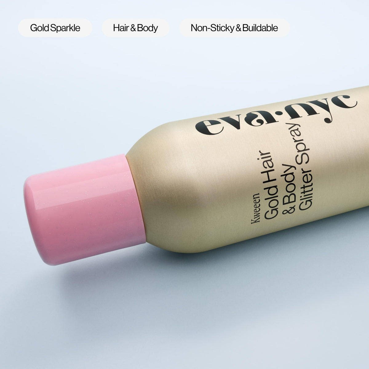 EVA·NYC being sprayed into styled hair for added golden shine