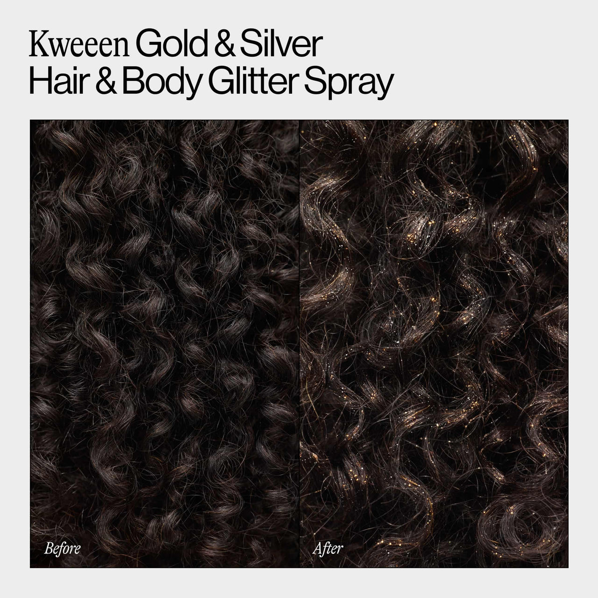 EVA·NYC spray pattern close-up showing fine gold shimmer dispersion