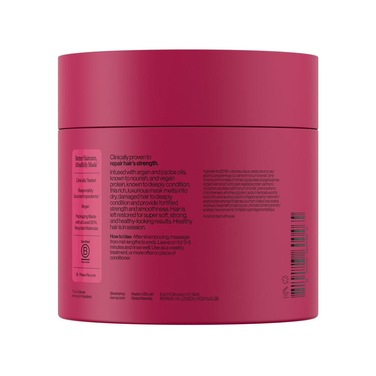 EVA·NYC open jar close-up revealing creamy texture for deep conditioning