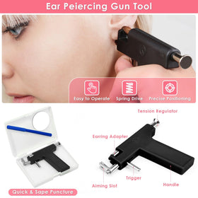 Evatage gun close-up of stainless steel adapter for consistent, accurate piercings