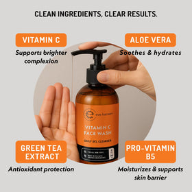 Pump dispensing Eve Hansen cleanser foam for easy measured application