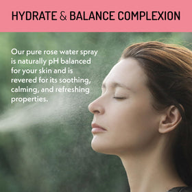 Eve Hansen mist spraying onto face for instant hydration and calm