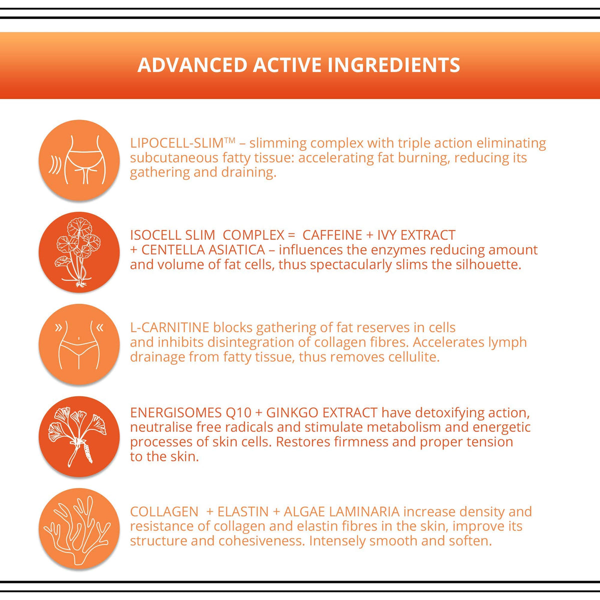 EVELINE COSMETICS label and ingredients zoom highlighting active complex
