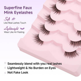 EVENTILL half lashes worn with glasses for comfortable fit