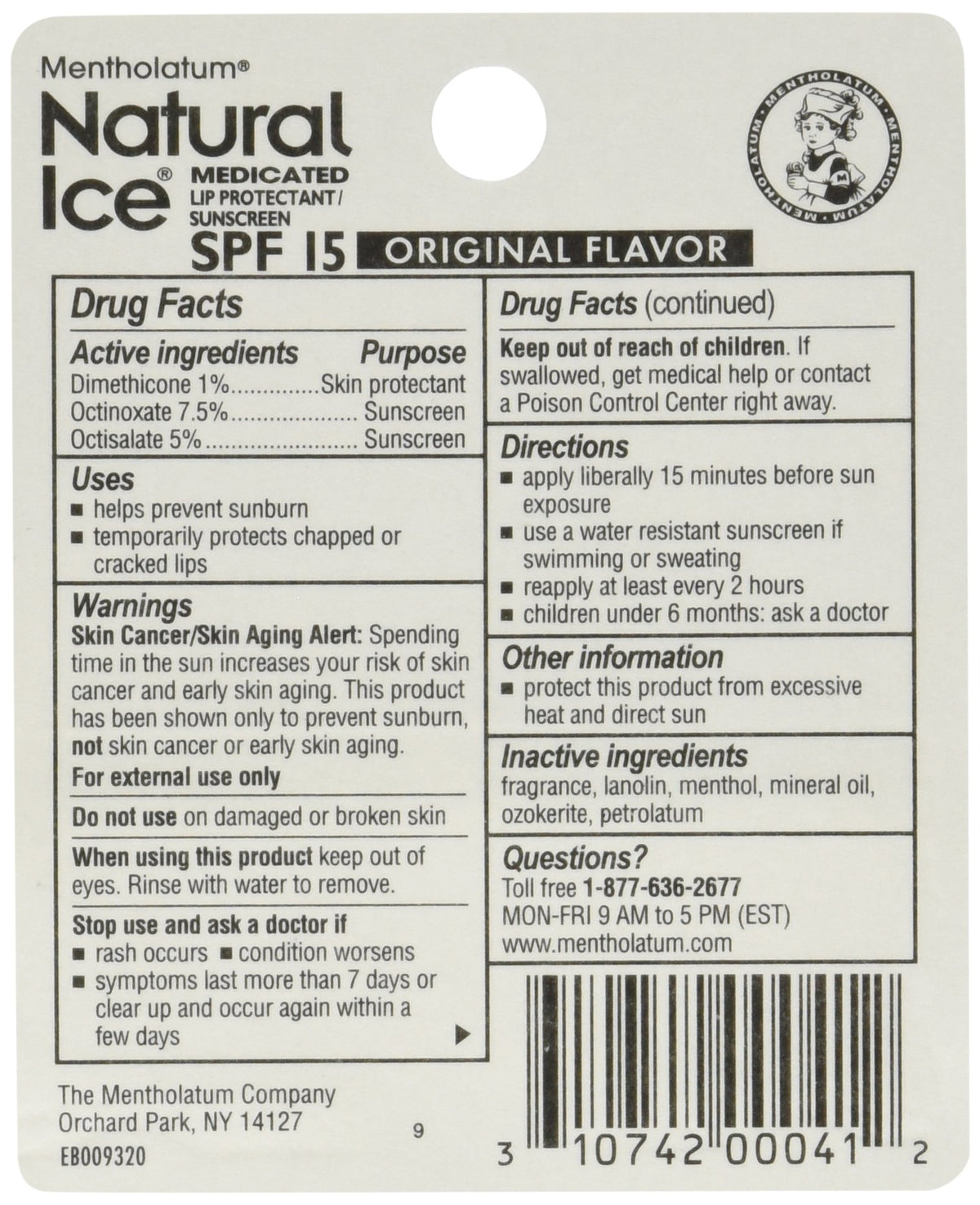 Ever Ready First Aid Natural Ice application close-up on lips demonstrating soothing benefit