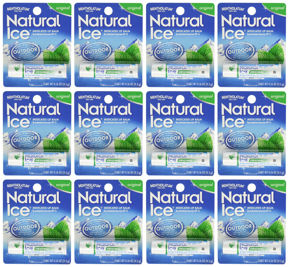 Ever Ready First Aid Natural Ice front packaging showing 12 tubes and branding benefit