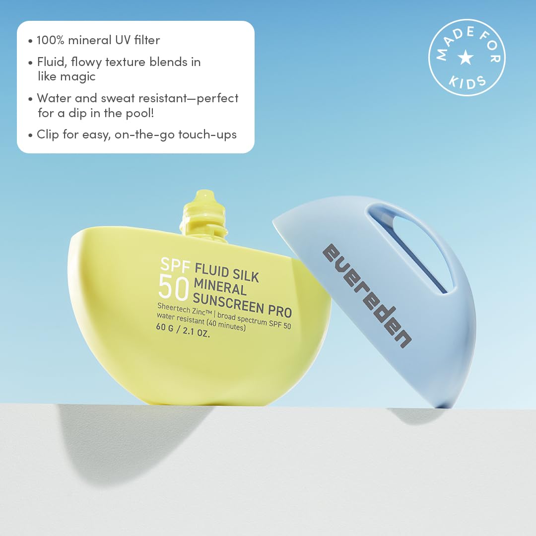 Evereden sunscreen applied on child arm showing easy absorption and finish