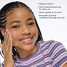 Evereden Barbie face wash tube close-up emphasizing gentle cleansing benefit