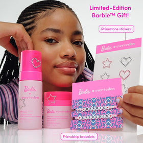 Evereden Barbie products in hand to show size and kid-friendly scale benefit