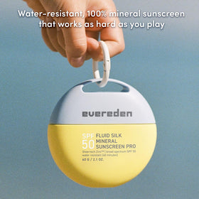 Evereden clip-on ring attached to backpack for convenient reapplication on outings