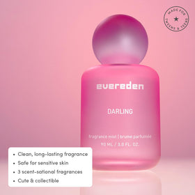Evereden Darling on a vanity displaying aesthetic bottle and décor benefit