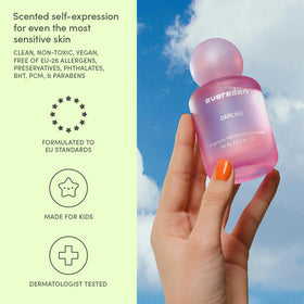 Evereden Darling being spritzed into hair offering lightweight fragrance refresh