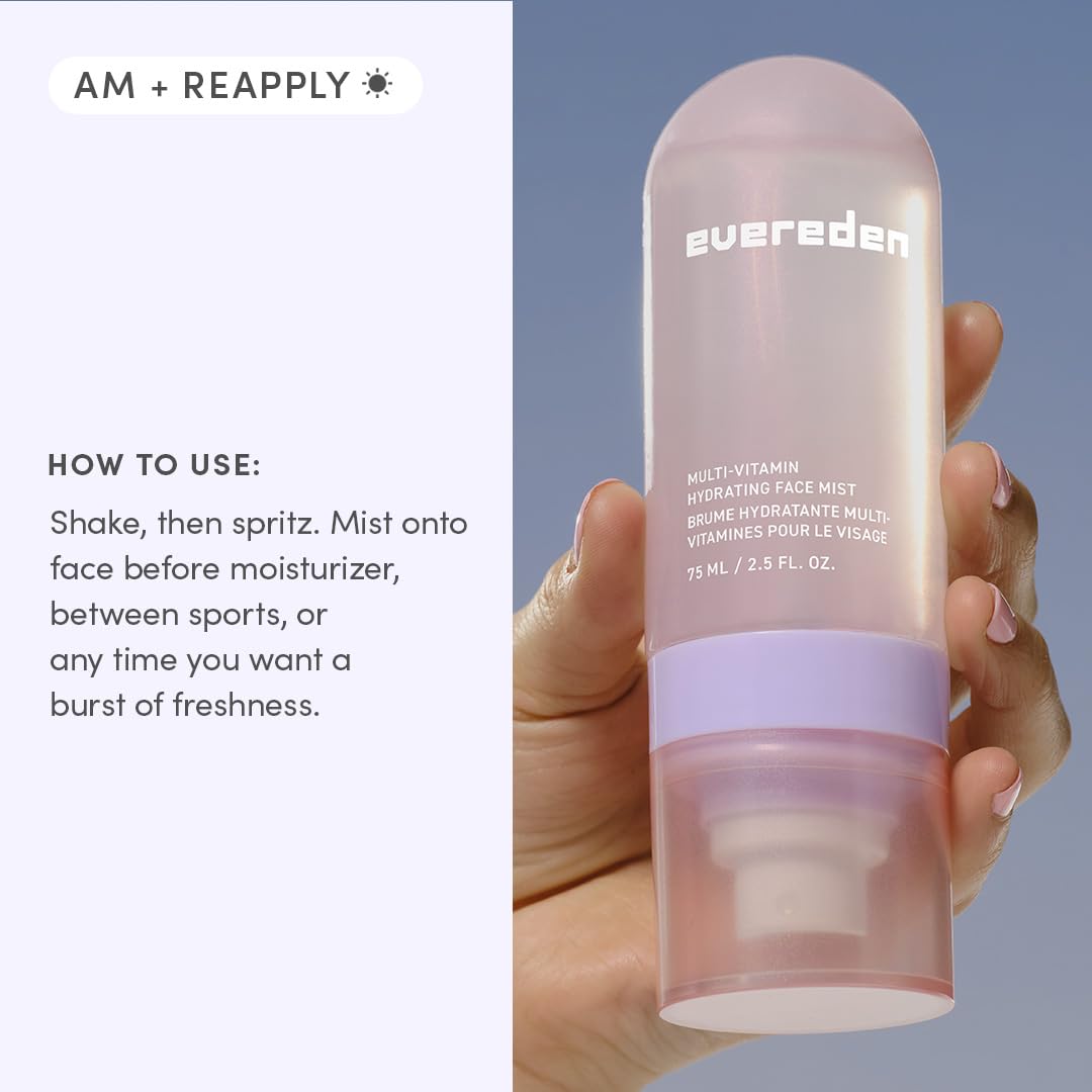 Evereden face mist used after sports to refresh skin and reduce dryness