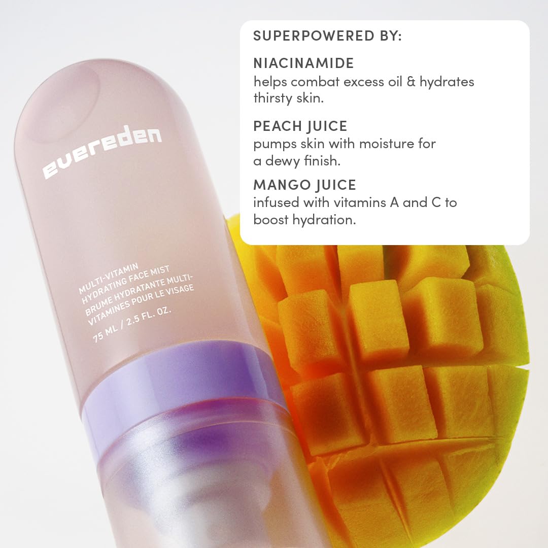 Evereden face mist in an adult hand for scale, travel‑friendly size