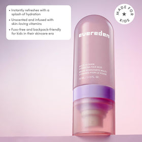 Evereden face mist texture droplet on skin showing lightweight, dewy finish