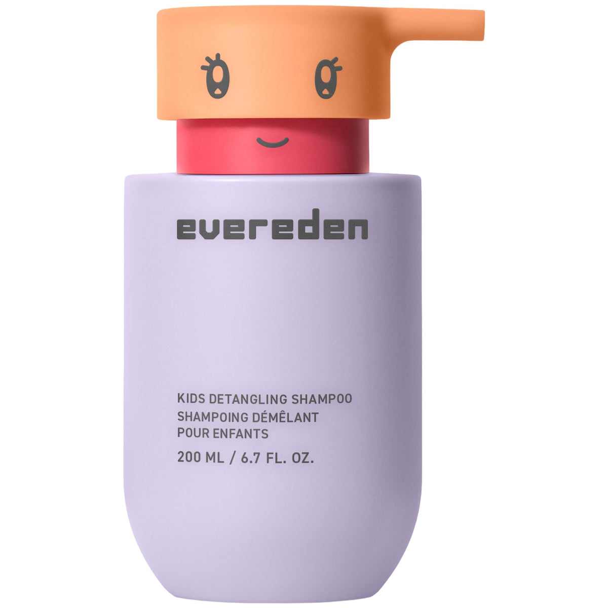 Evereden front bottle showing kid-friendly detangling shampoo benefits