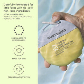 Evereden ingredient label close-up highlighting zinc oxide and nourishing oils