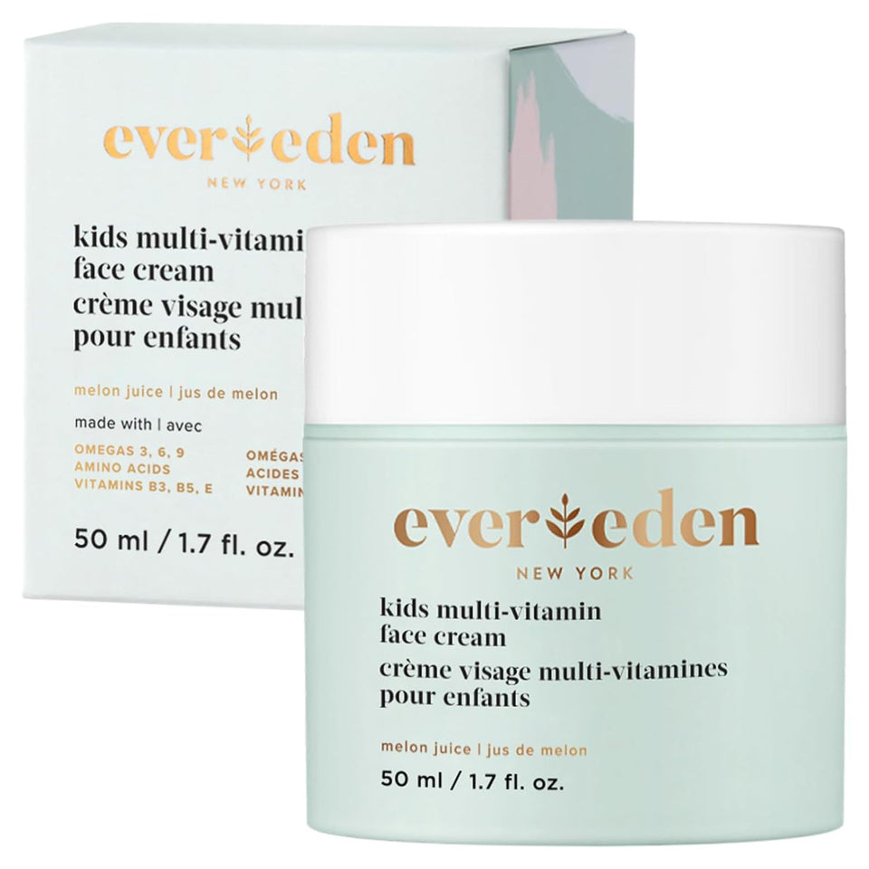 Evereden jar front view showing clean kids-face cream packaging benefit hydration