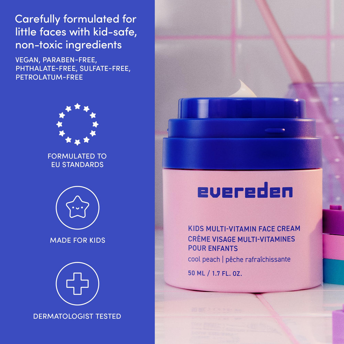 Evereden kids travel set being packed into a backpack for on-the-go routine benefit