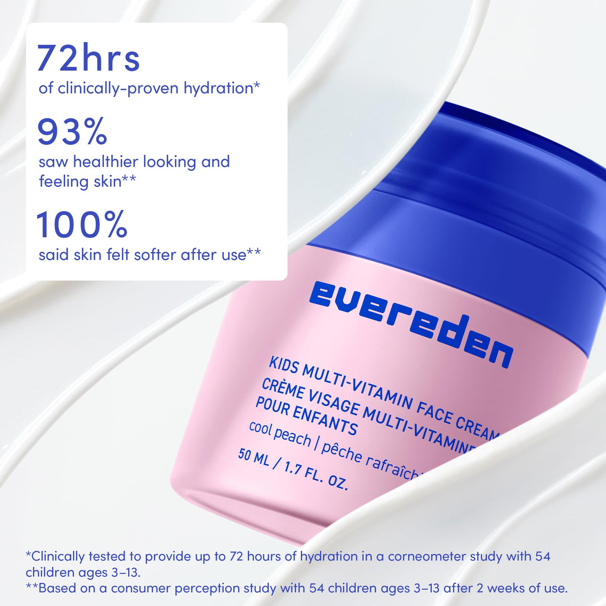 Evereden mineral SPF 30 sunscreen squeezed on hand to show smooth spreadability