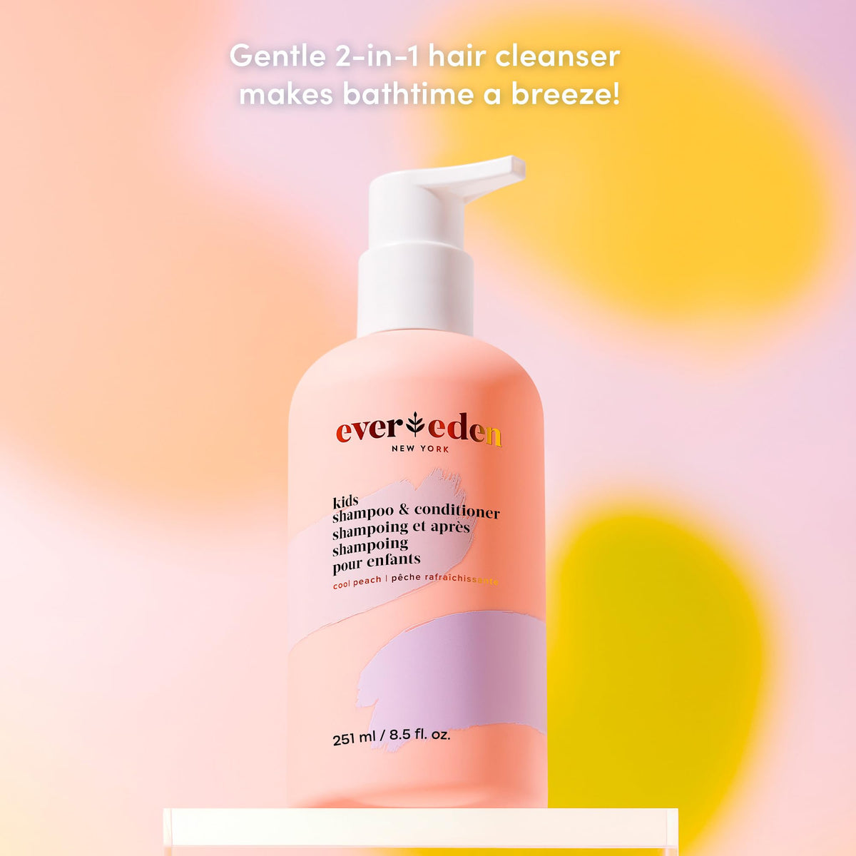 Evereden creamy gel texture on palm illustrating gentle, lightweight conditioning