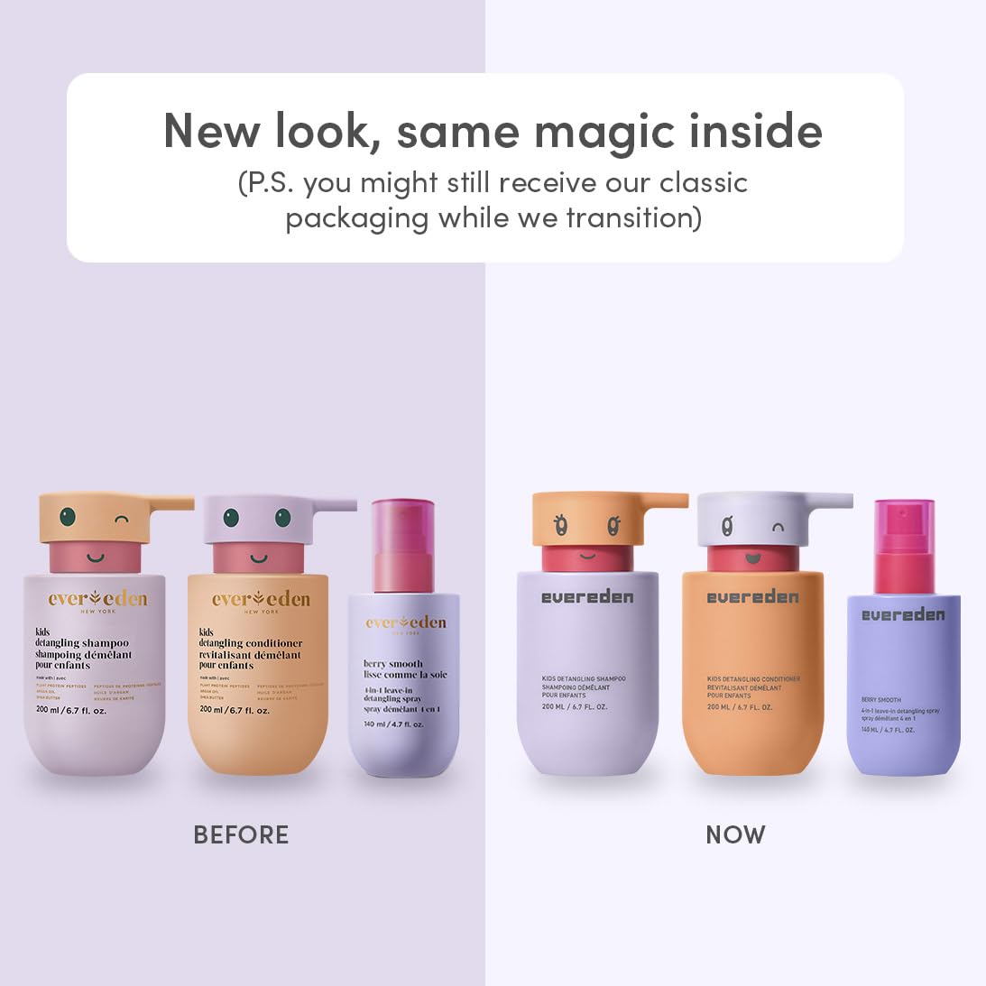 Evereden shampoo close-up label highlighting gentle, sulfate-free formula and mild cleansing action