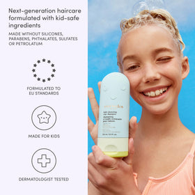 Evereden shampoo lather on hands demonstrating gentle foaming action