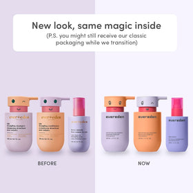 Evereden shampoo pouring with foam to show mild cleansing and easy rinse