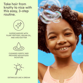 Evereden shampoo pouring texture highlighting gentle cleansing and softening