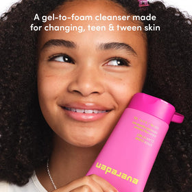 Evereden pump dispensing cleanser demonstrating easy, mess-free use
