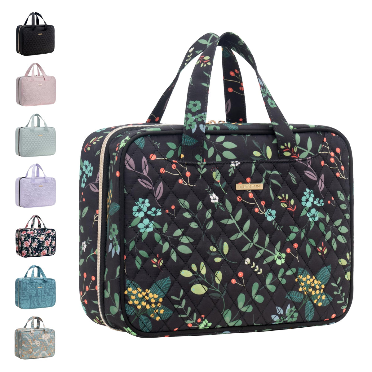 Everfun front view with Black Leaves pattern showing organized compartments and style