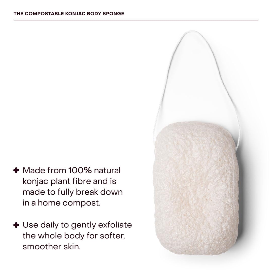 Everist close-up of konjac fiber texture highlighting gentle exfoliation benefit for softer skin