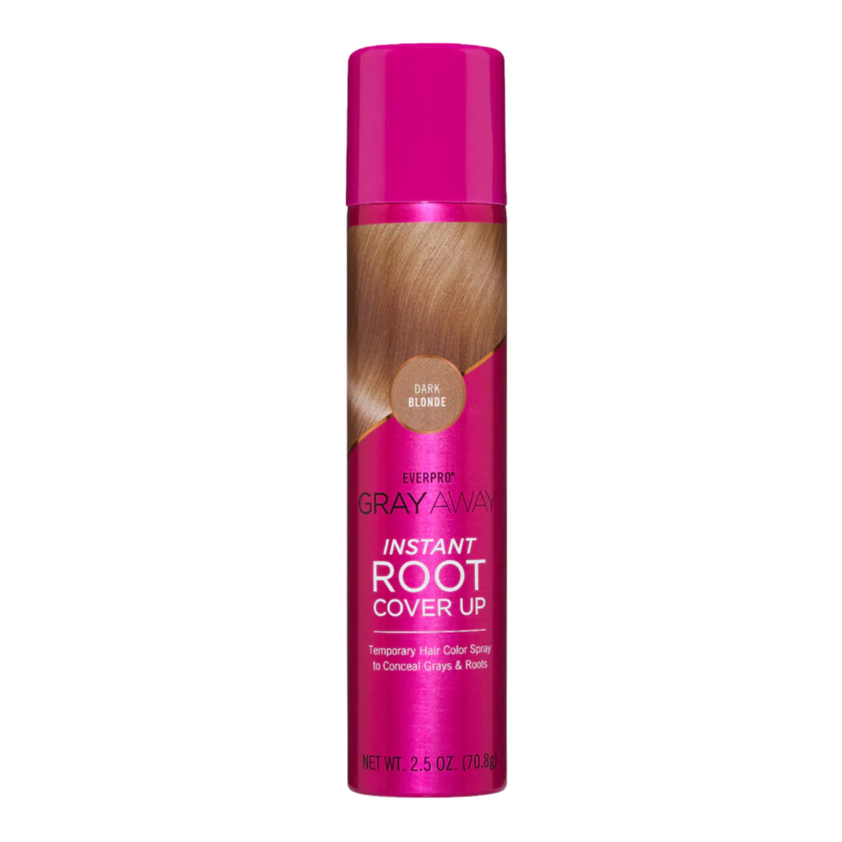 EVERPRO front packaging of Dark Blonde spray showing compact can and label benefit
