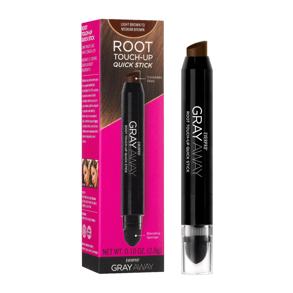EVERPRO front packaging showing Light Brown stick and quick coverage benefit