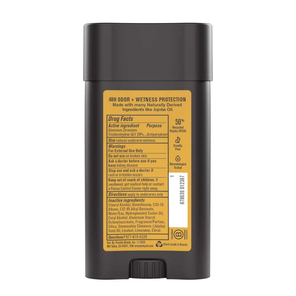 Every Man Jack deodorant in gym bag ready for active use, helps stay fresh after workouts