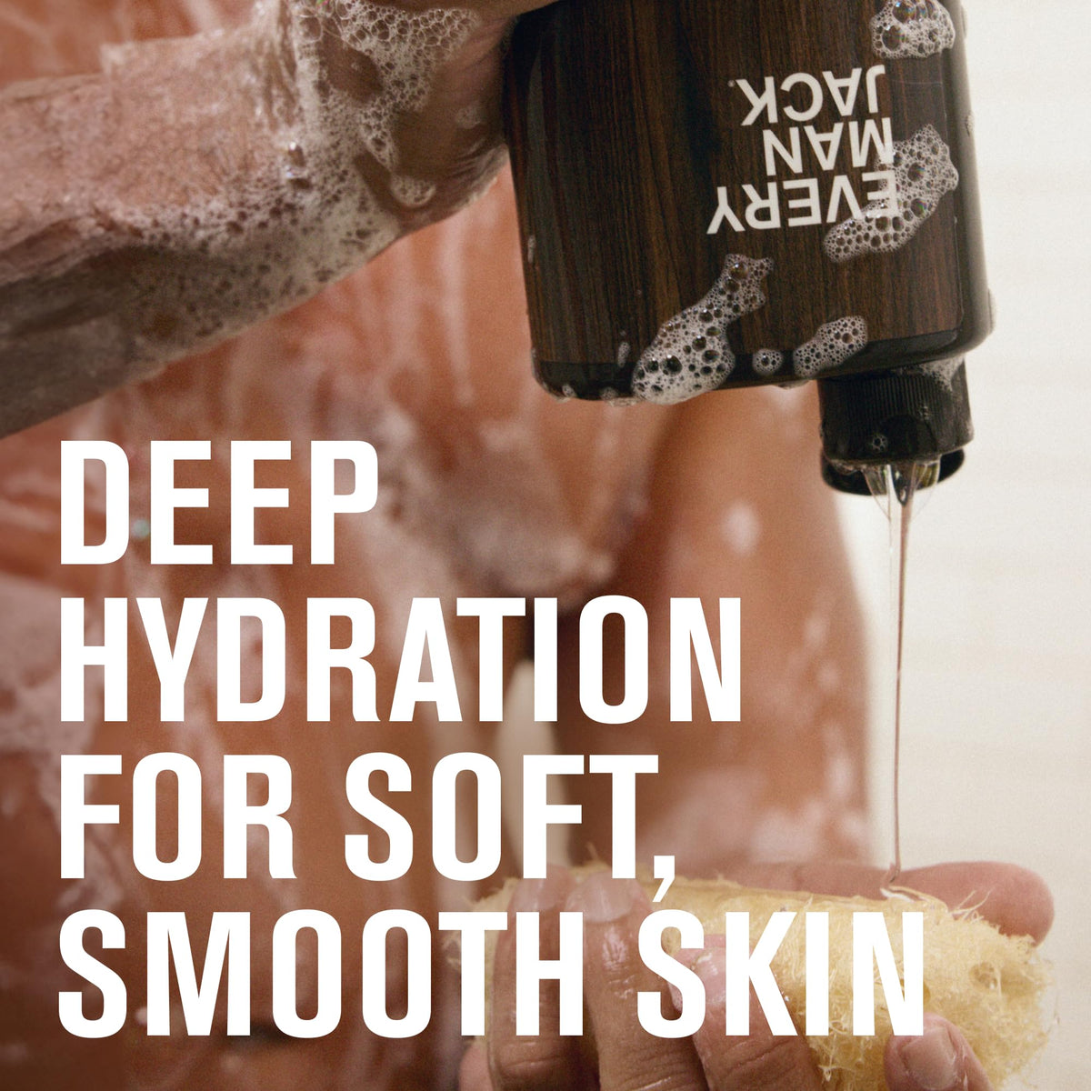 Every Man Jack Amber + Sandalwood label closeup highlighting scent details
