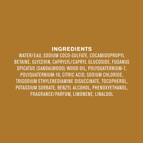 Every Man Jack scent notes display showing sandalwood amber vetiver fragrance profile