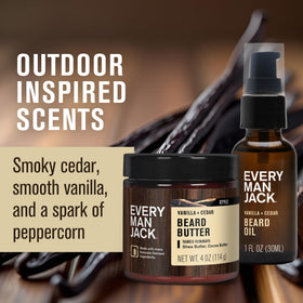 Every Man Jack beard butter open jar highlighting packaging and convenient size