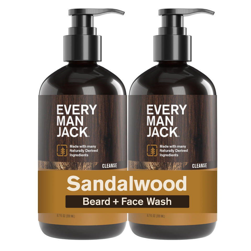 Every Man Jack front packaging showing two bottle pack and benefits