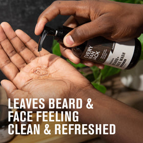 Every Man Jack lather texture in hand, gentle foam cleanses beard hair effectively