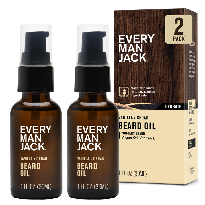 Every Man Jack front packaging showing two 1 fl oz bottles for easy replenishment