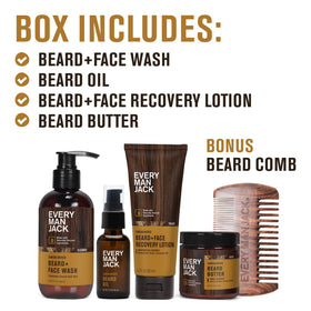Every Man Jack Beard Oil glass bottle detail highlighting conditioning benefit