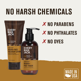 Every Man Jack beard wash in shower demonstrating effective cleansing