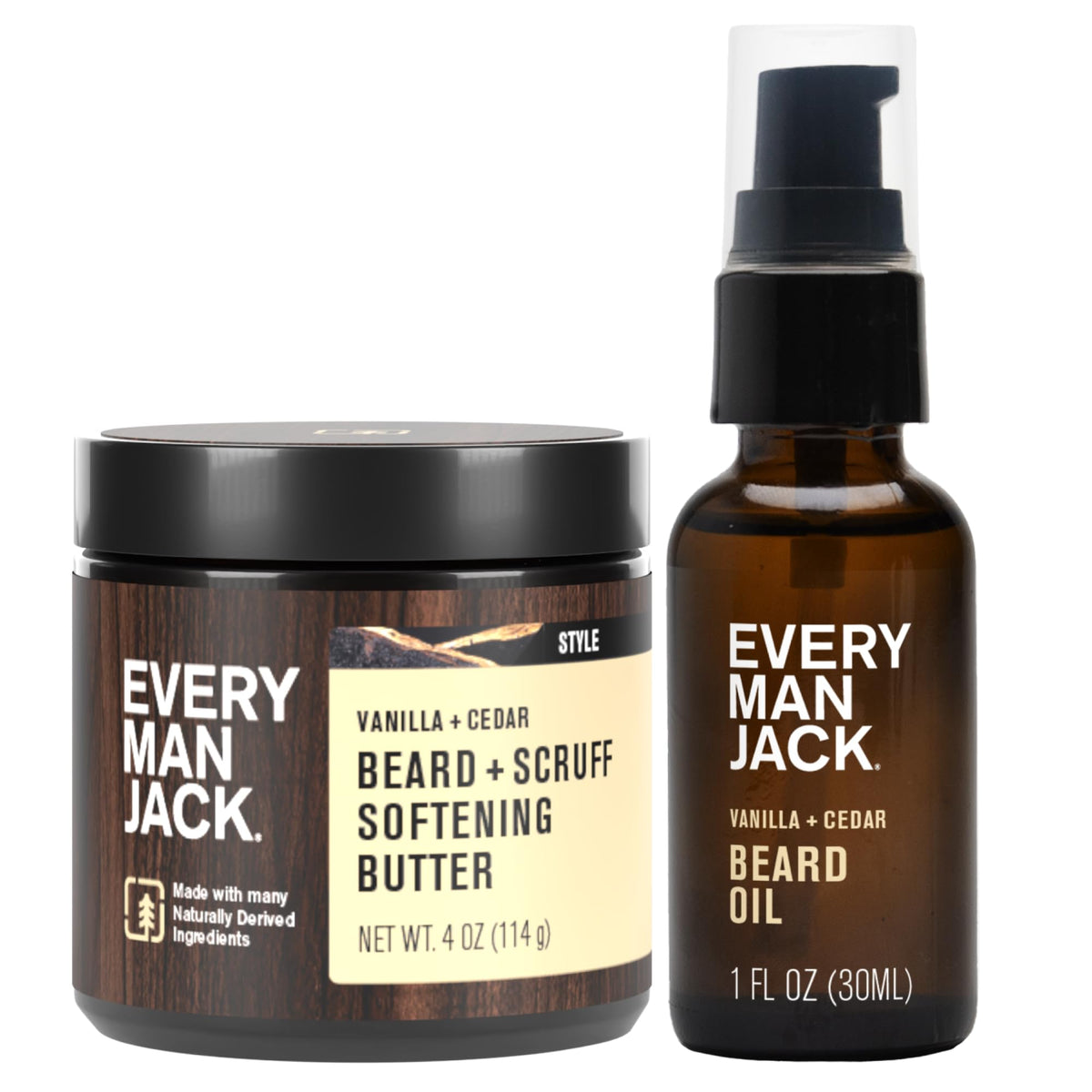 Every Man Jack bundle front packaging showing both oil and butter for easy grooming