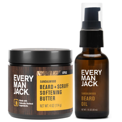 Every Man Jack bundle front packaging showing both products and sandalwood scent benefit