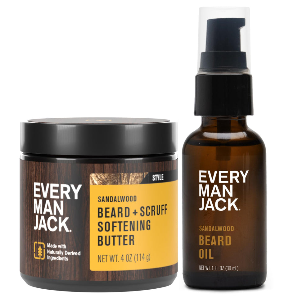 Every Man Jack bundle front packaging showing both products and sandalwood scent benefit