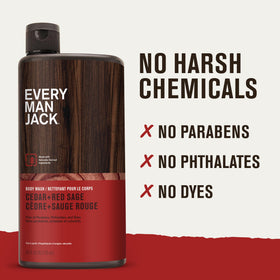 Every Man Jack two bottles stacked indicating extra supply and convenience